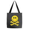smiley pirate skull and crossbones Tote Bags