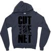 cut the net Zipper Hoodie