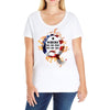 American Flag Q Fire Ladies Curvy T-Shirt