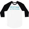 west ham in the blood retro style new 3/4 Sleeve Shirt