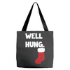 well hung endowed christmas stocking funny Tote Bags