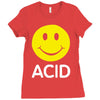 acid house smiley face 90's rave club hardcore party Ladies Fitted T-Shirt