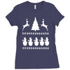 christmas scene reindeer funny Ladies Fitted T-Shirt