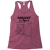 August Girl Facts Leo Racerback Tank