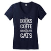 read books drink coffee eat chocolate pet cats Women's V-Neck T-Shirt