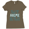 care about anime and two real people girls Ladies Fitted T-Shirt