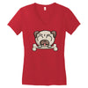 cute pug dog Women's V-Neck T-Shirt