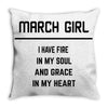 March Girl Throw Pillow