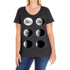 the phases of the moon of laika dog Ladies Curvy T-Shirt