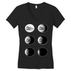 the phases of the moon of laika dog Women's V-Neck T-Shirt