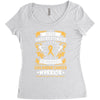 Never Underestimate the Strength of a Childhood Cancer Warrior Women's Triblend Scoop T-shirt