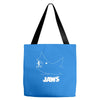 jaws chalk board movie licensed cotton blend adult Tote Bags