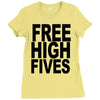 free high fives t shirt x large funny humor geek awesome highfive cool Ladies Fitted T-Shirt