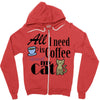 coffee cat Zipper Hoodie