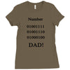 number one dad funny t shirt binary nerd geek tee s 3xl Ladies Fitted T-Shirt