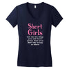 Short Girls God Only Lets Things Grow Up Women's V-Neck T-Shirt