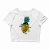 pineapple skateboarding Crop Top