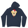 golden retriever dog with red santa's hat Unisex Hoodie