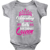 Celebrating With the 6th Birthday Queen Baby Onesie