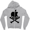 apple skull Zipper Hoodie