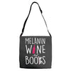 melanin wine and books Adjustable Strap Totes