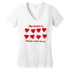 my heart is filled with love Women's V-Neck T-Shirt