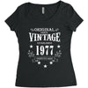 original parts vintage established 1977 perfectly aged Women's Triblend Scoop T-shirt