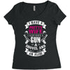 I Have a Pretty Wife I Also Have a Gun a Shovel and an Alibi Women's Triblend Scoop T-shirt