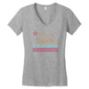 neon sign california republic flag bear Women's V-Neck T-Shirt