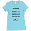 number one dad funny t shirt binary nerd geek tee s 3xl Ladies Fitted T-Shirt