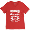 August Girls Are Sunshine Mixed With A Little Hurricane V-Neck Tee