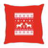 reindeer christmas ugly sweater Throw Pillow