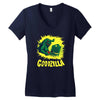 goodzilla Women's V-Neck T-Shirt