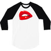 lips red kiss passion girl 3/4 Sleeve Shirt