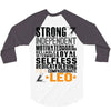 Strong Independent Motivated Leo 3/4 Sleeve Shirt