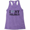 i love my soldier navy camouflage Racerback Tank