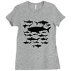 shark chart light blue t shirt Ladies Fitted T-Shirt