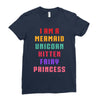 i am a mermaid unicorn kitten fairy princess Ladies Fitted T-Shirt