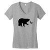 Bear Fishing Women's V-Neck T-Shirt