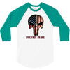 skull us flag live free or die 3/4 Sleeve Shirt