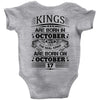 Real Kings Are Born On October 17 Baby Onesie