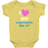 i love july especially the 4th Baby Bodysuit