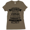 Super Cool Stepmom Of A Freaking Awesome Granddaughter Ladies Fitted T-Shirt