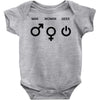 man woman geek symbols Baby Onesie