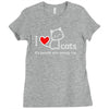 i love cats it's people who annoy me Ladies Fitted T-Shirt