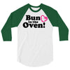 Bun in the Oven with Heart Baby Girl 3/4 Sleeve Shirt
