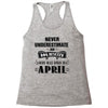 never underestimate an old man who was born in april Racerback Tank