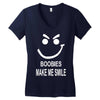 boobies make me smile Women's V-Neck T-Shirt