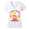 This Girl Loves Saint Bernard Women's V-Neck T-Shirt