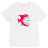 monster fish eats diver V-Neck Tee